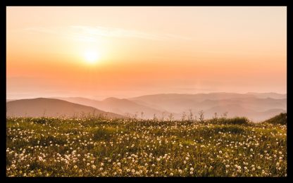 Východ slunce v Nízkých Tatrách. Prodej fotoobrazů Dlouhá Trať, Fotograf Lukáš Budínský, podpora Mamma HELP